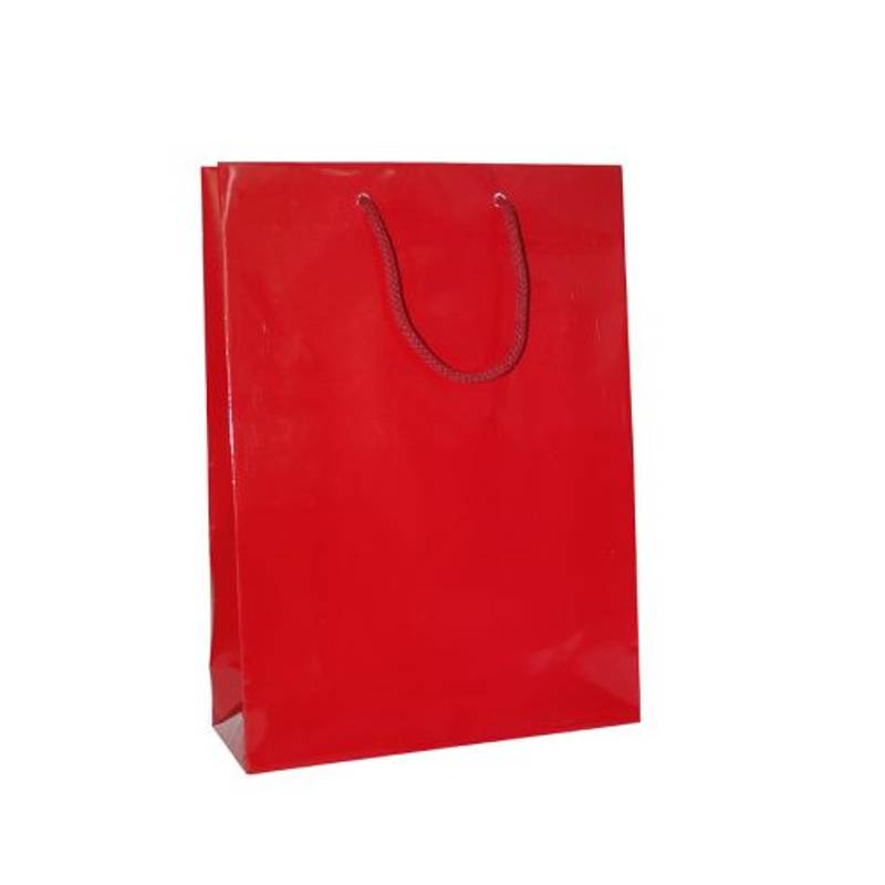 HANKA 24 Papierová darčeková taška, lesklá, 24x9x35 cm, červená